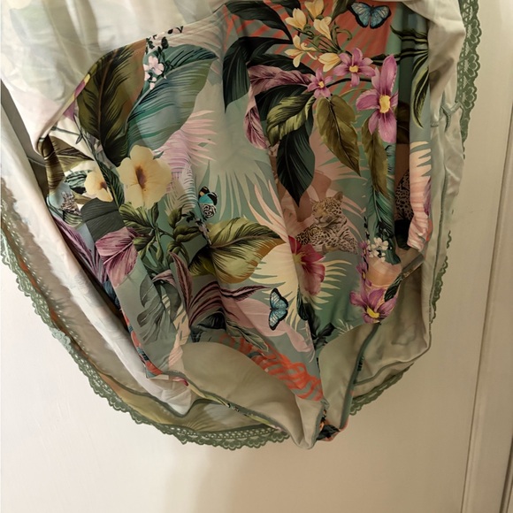 Torrid Green and Pink Tropical One Piece - Picture 4 of 5